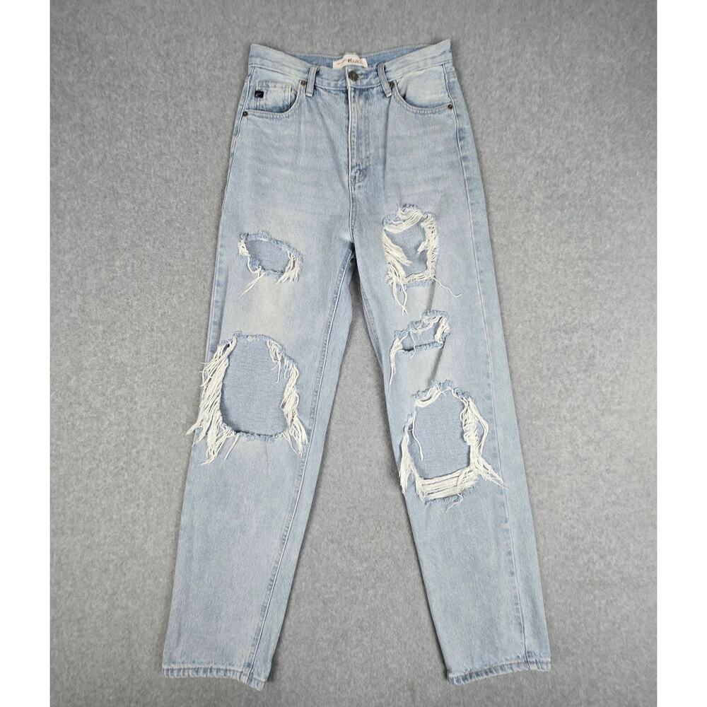 Kancan Womens 7/27 Kyla Ultra High Rise 90' Baggy Light Wash Jeans KC7867L